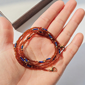 天然青金石眼镜链项链眼睛防丢挂脖绳耳机项链毛衣链水晶百搭挂链