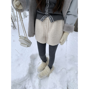 【绒绒暖冬】暖萌萌!奶白羊羔毛短裤 搭配界的一把好手 AHY新品