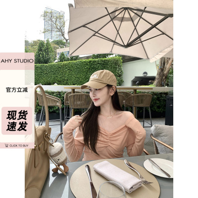 现货AHY莱赛尔桑蚕丝长袖T新品
