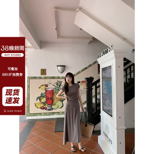 新品 爽滑莱赛尔混纺凉爽透气收腰T恤半裙套装 纸片人套装 现货AHY