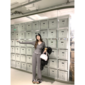 粉丝福利 5折 连帽针织套头卫衣宽松阔腿裤 AHY多多 慵懒套装 女