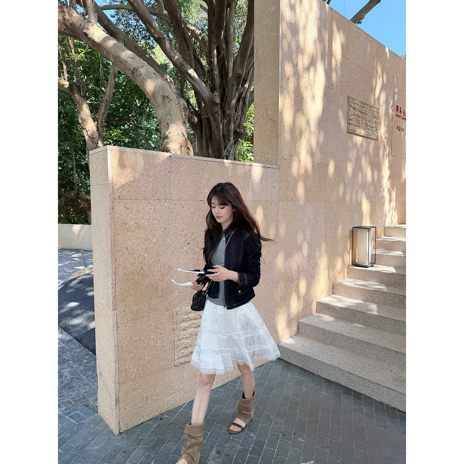 【AHY】芭蕾少女 早春法式雾光缎面精致多层蕾丝拼接半身中裙新品