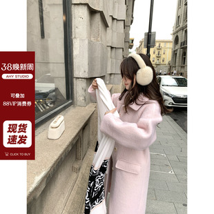 羊毛大衣新品 现货 直筒宽松羊毛中长款 首尔初冬简约气质款 AHY