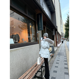 羽绒服新品 札幌初雪加厚保暖狐狸毛领收腰显瘦连帽中长款 AHY