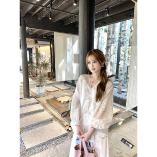 满减 AHY多多 半裙套装 AHY 女 小衫 25春夏折扣 绣花长袖 新中式