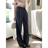 AHY 半裙新品 品味出圈显腿长高级灰抗皱透气西装 直筒休闲裤