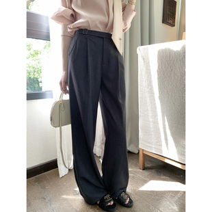 半裙新品 直筒休闲裤 品味出圈显腿长高级灰抗皱透气西装 AHY