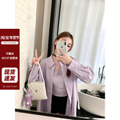 AHY 奶系温柔上衣宽松衬衣 吊带两件套女春季 现货 设计感衬衫