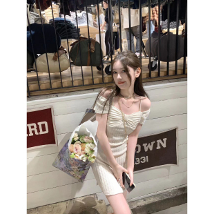 AHY多多法式 满减 25春夏折扣 女夏气质显瘦收腰提花连衣裙 AHY