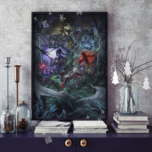 3帆布打印金属框架海报装 Gate 饰画家居游戏 博德之门3Baldur