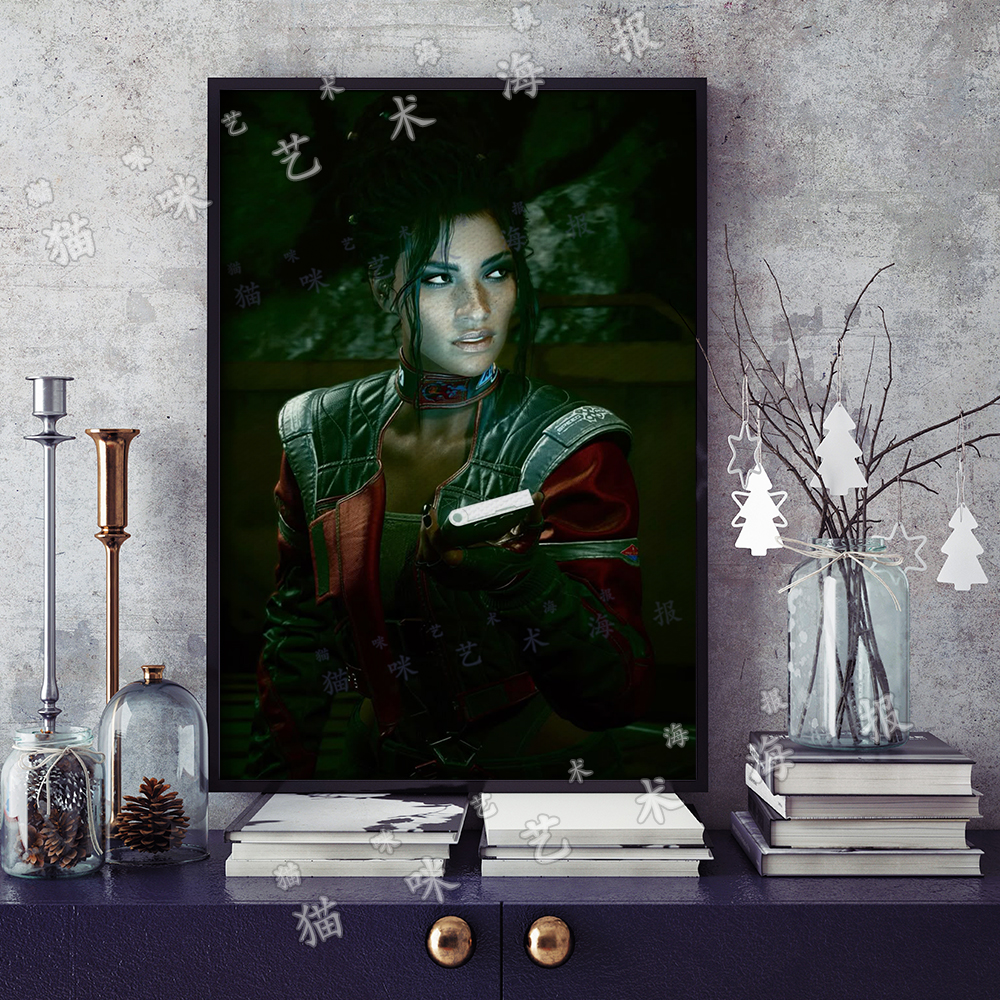 赛博朋克2077 帕南帕尔默帆布打印金属框架海报装饰画家居游戏