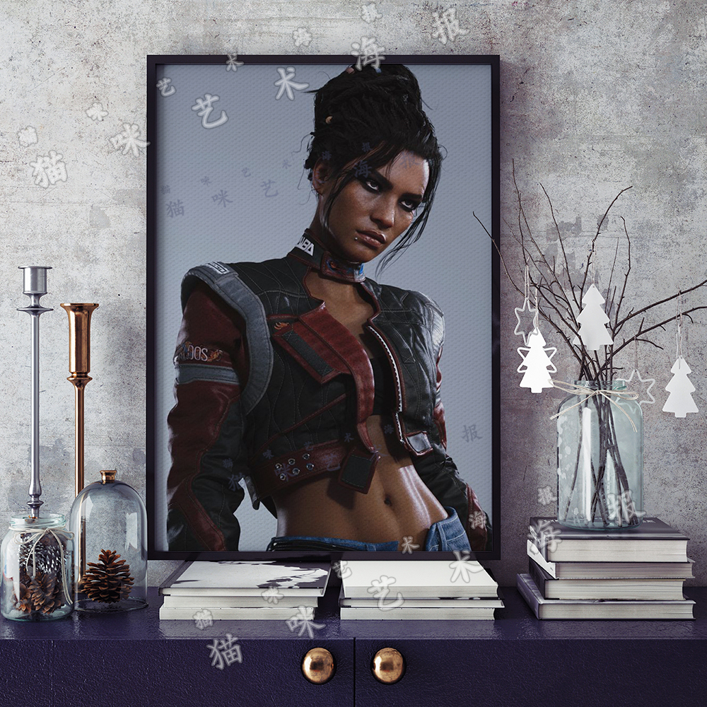 赛博朋克2077 帕南帕尔默帆布打印金属框架海报装饰画家居游戏