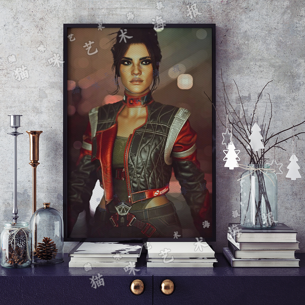 赛博朋克2077 帕南帕尔默帆布打印金属框架海报装饰画家居游戏