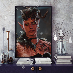 博德之门3卡菈克Karlach帆布打印金属框架海报装饰画家居游戏