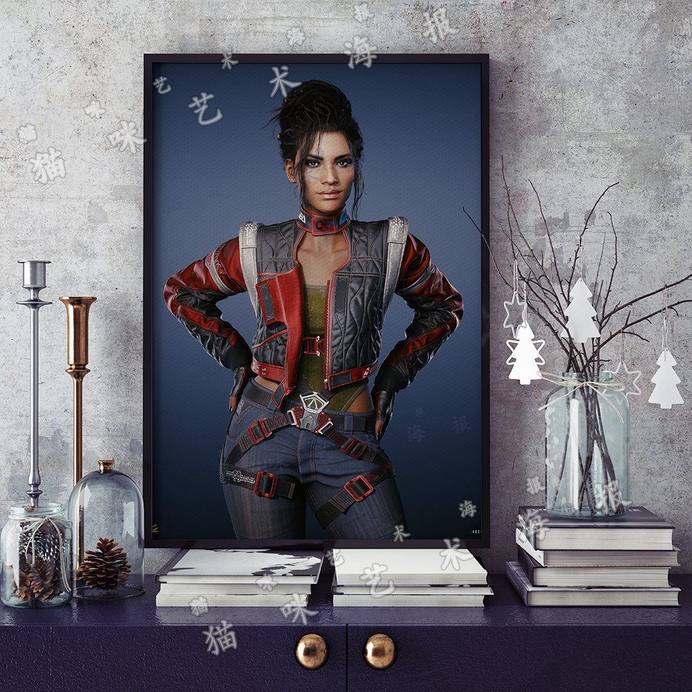 赛博朋克2077 帕南帕尔默帆布打印金属框架海报装饰画家居游戏