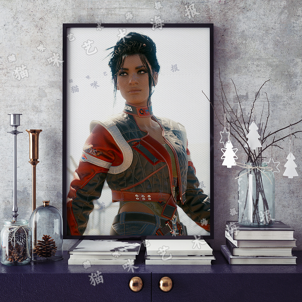 赛博朋克2077 帕南帕尔默帆布打印金属框架海报装饰画家居游戏