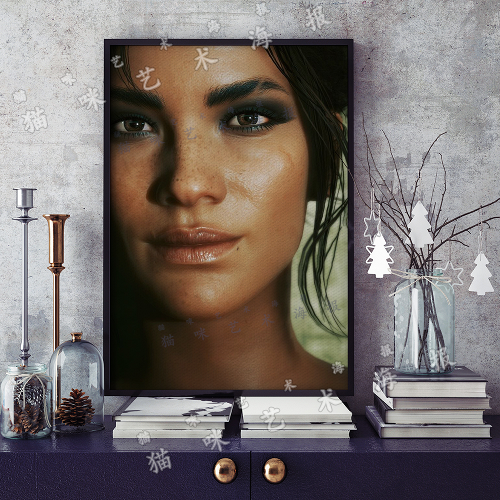 赛博朋克2077 帕南帕尔默帆布打印金属框架海报装饰画家居游戏