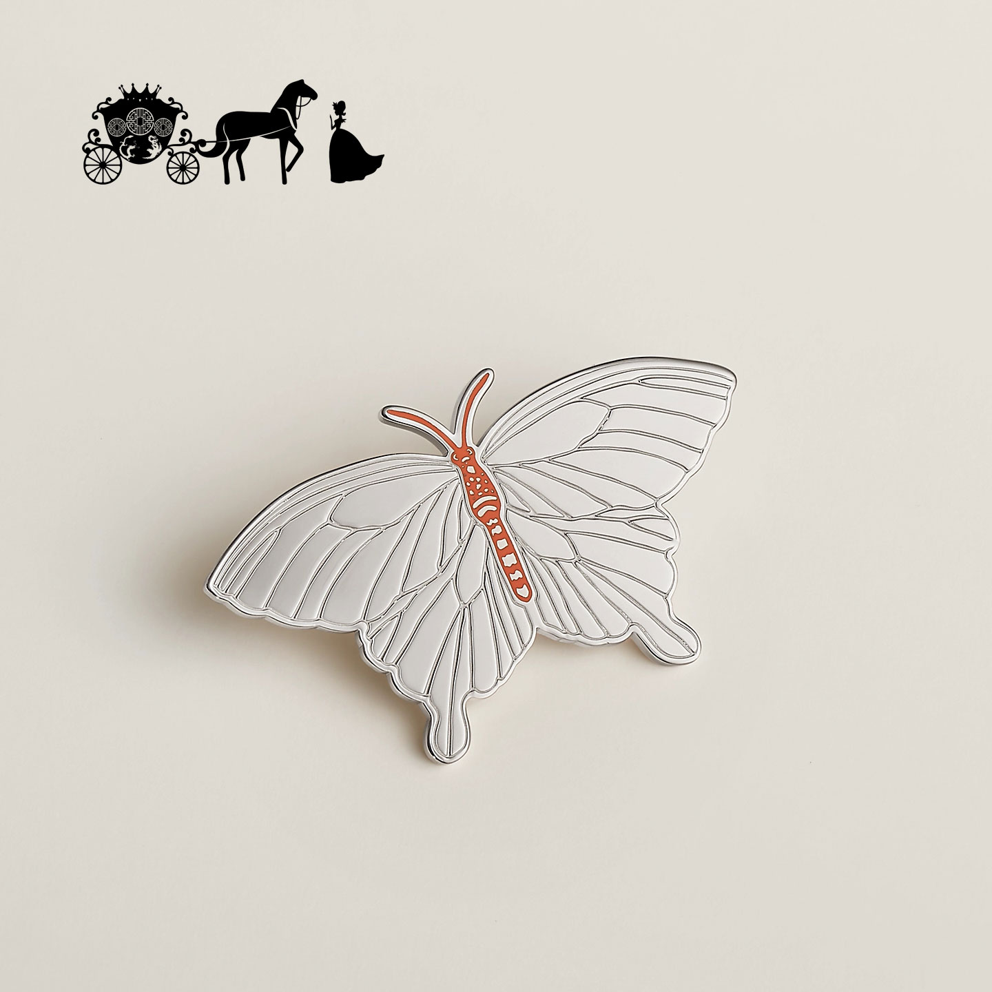 银蝴蝶丝巾扣高档披风骏马飞马Twilly纯铜围巾扣配饰高级方巾打结