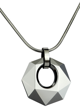 女士钨金项链情人节礼物切面吊坠