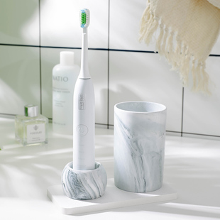 电动牙刷置物架硅藻泥吸水垫浴室免打孔刷牙杯漱口杯收纳情侣家用