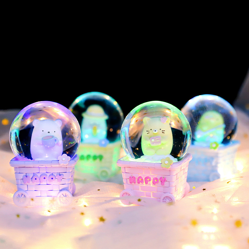 地摊小车角落生物迷你水晶球发光