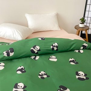熊猫胖达 可爱原创卡通插画100全棉新疆长绒棉被套被罩单件可定制