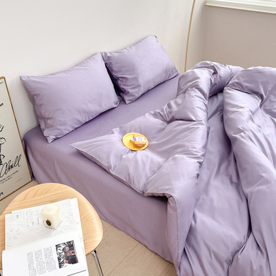 简约轻奢原创纯色100全棉四件套