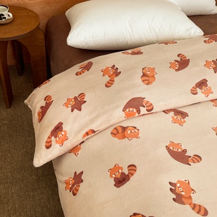 1.8m 原创卡通奶油绒被套可爱被芯罩保暖单件秋冬款 家 小熊猫