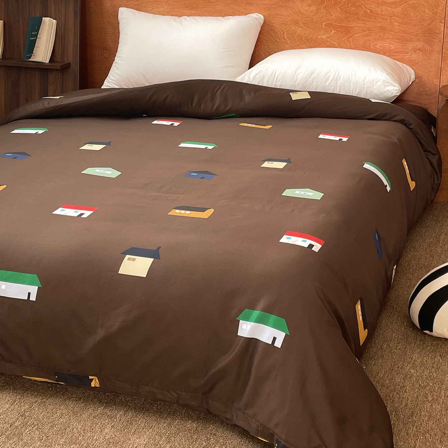 小屋企 美拉德风60s全棉长绒棉被套美式复古被芯罩四季款裸睡单件