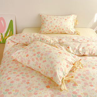 珍妮花园 原创法式小碎花设计全棉四件套床单被套纯棉三件套宿舍