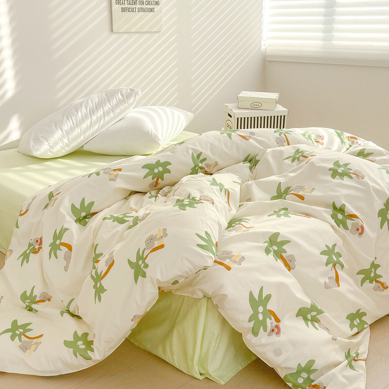 椰树度假小狗 趣味原创插画可爱全棉被套被罩卡通单件宿舍 可定制,床上用品,被套,淘宝优惠券,粉丝福利购,淘宝优惠卷
