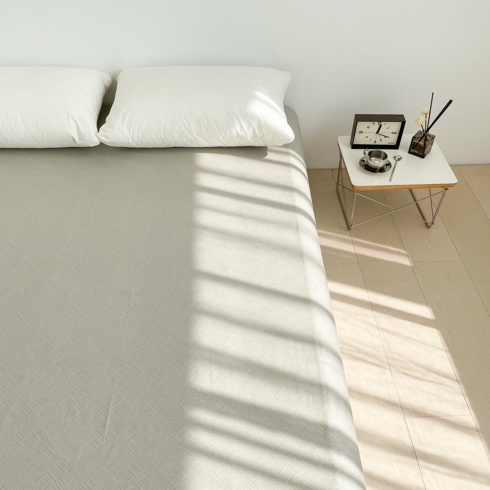 阳光的影子 简单诧寂全棉床单床笠单品被单纯棉舒服单双人床灰色