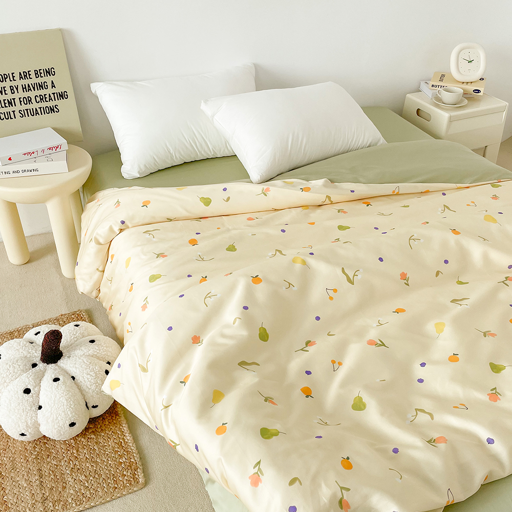 甜茶 复古清新原创全棉被套100棉长绒棉60支被罩纯棉单件被单舒服