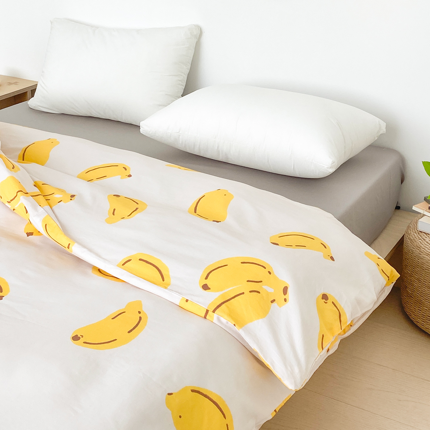 小香蕉 ins插画60支长绒棉被套全棉被芯罩双人可定制200×230cm床