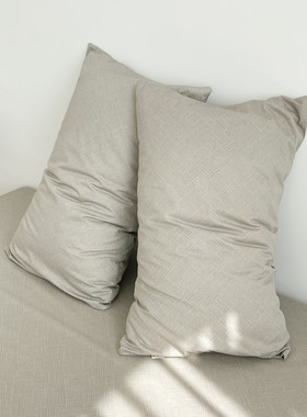 阳光的影子 简单的灰色全棉枕套枕头罩枕芯套单人单只装男生中性