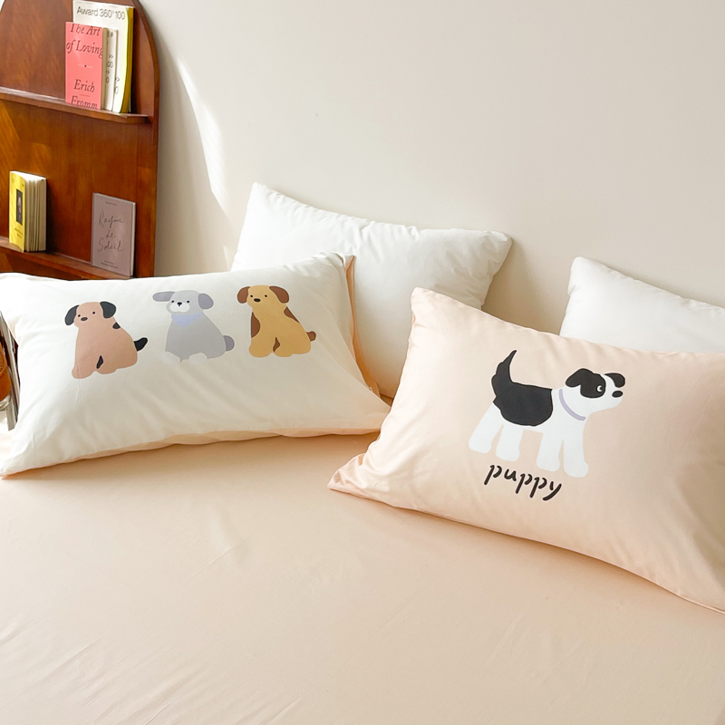 小狗排排坐卡通原创萌