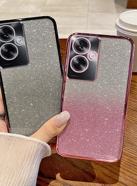 适用外贸OPPO A5 PRO Reno14 14F 13F 13pro F29闪粉电镀手机壳A80A60 A54 A79 A16 F17渐变色TPU保护套批发