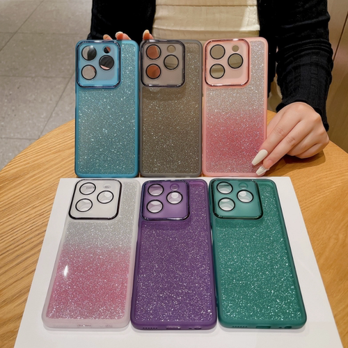 适用外贸传音infinix Spark Go2 GO1 闪粉护镜手机壳 传音GO 2025 GO 2024 2023魅瞳套护镜套自带镜头膜批发