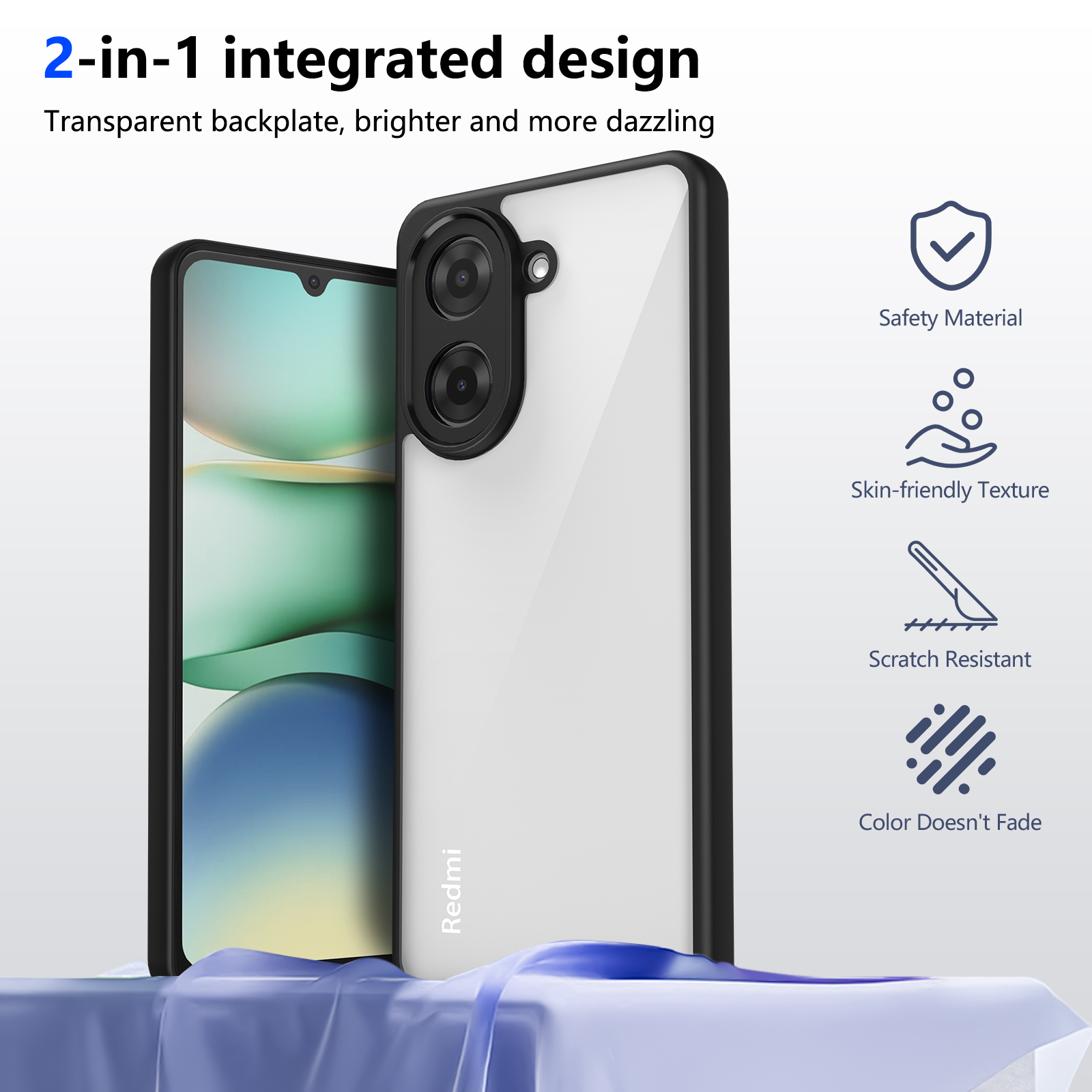 适用外贸红米15C NOTE14S Redmi A5 14C 10C A3 TM磨砂手机壳NOTE14PRO 13PRO 12 11 10 9防摔二合一保护套