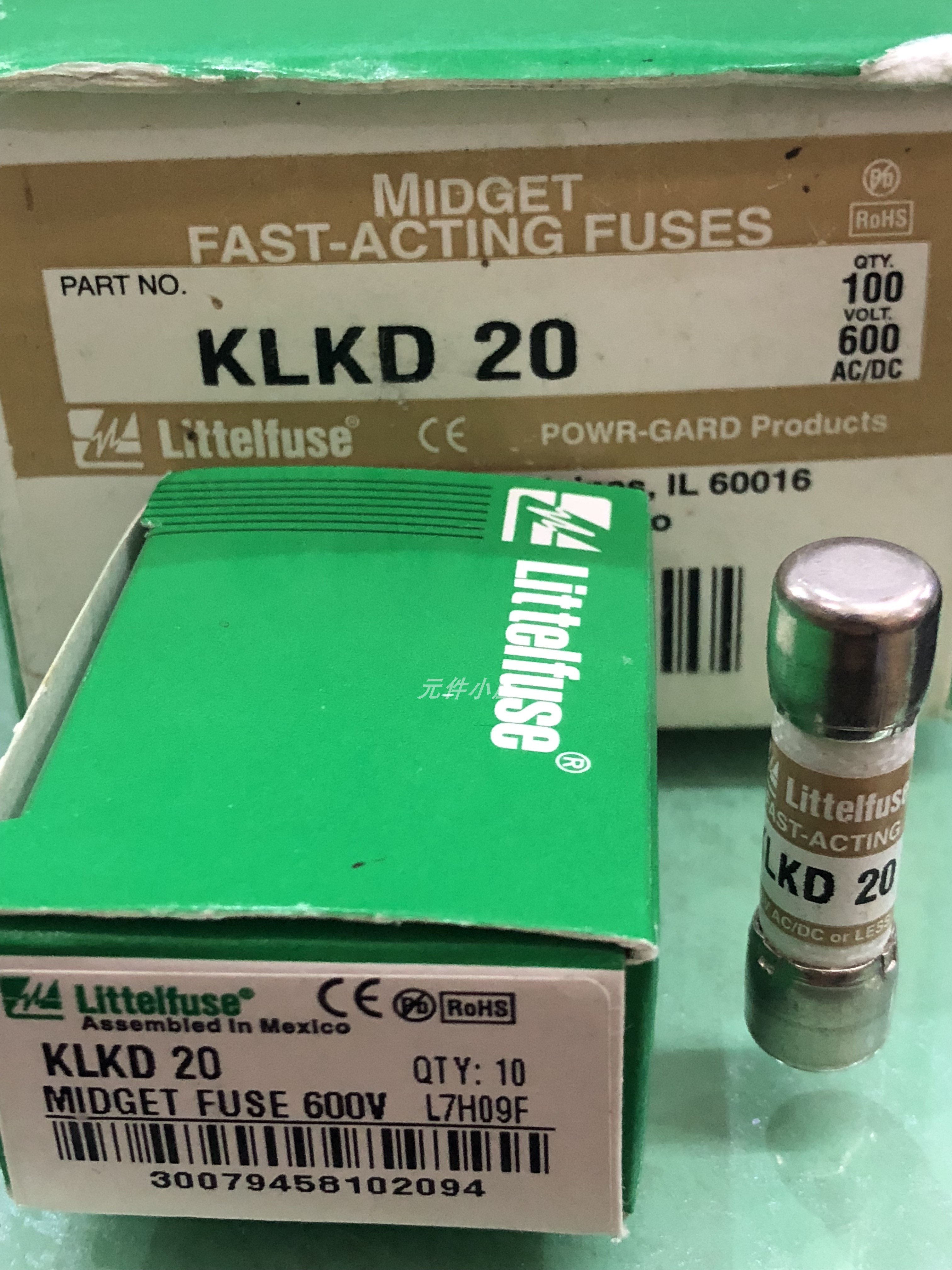 力特KLKD系列LITTELFUSE快熔保险丝10X38 KLKD20 20A600V