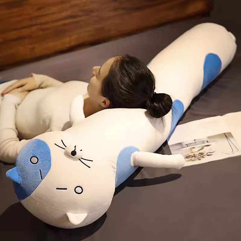长条猫咪睡觉礼物圆形抱枕可拆洗
