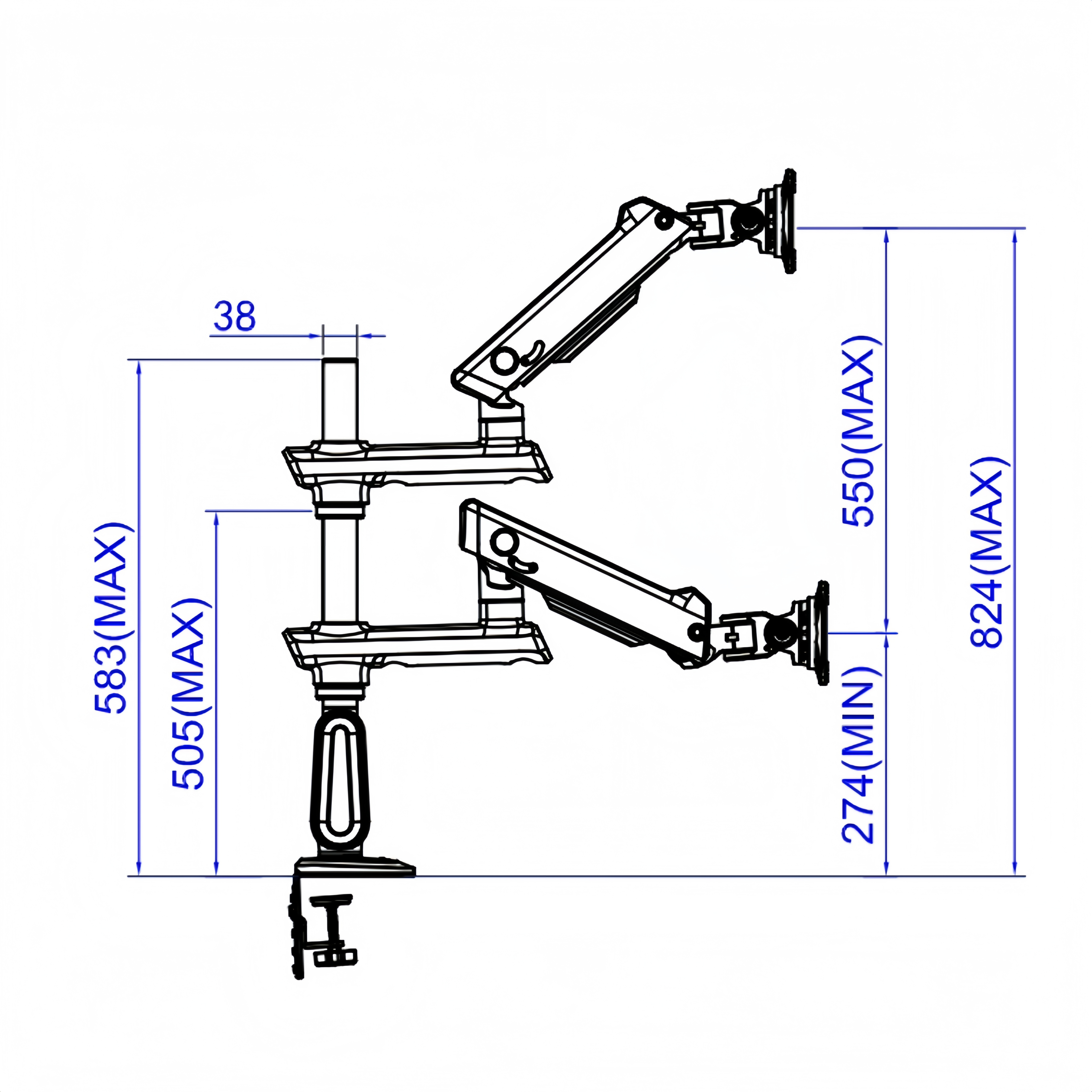 NBD9C双屏立柱显示器支架