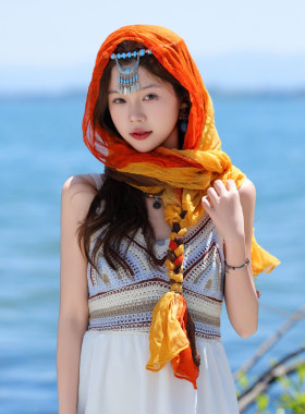 云南民族风披肩女夏季薄款云南沙漠海边防晒丝巾包头纱巾辫子围巾