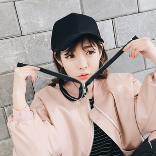 春夏新款个性长带子拉链棒球帽黑色鸭舌帽女男士潮流款嘻哈帽街头