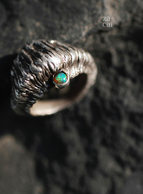 王冠雜粹原创设计酷感欧泊戒指