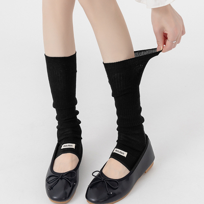 miu系踩脚袜套小腿袜夏季薄款