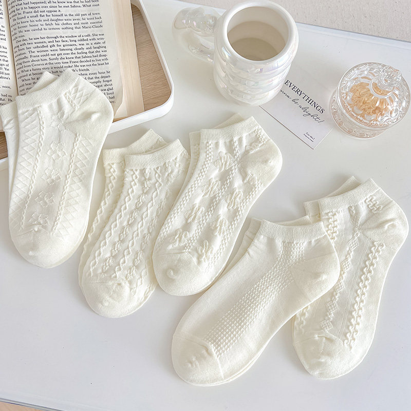 白色袜子女短袜春秋浅口船袜夏季薄款纯棉透气防臭学生袜小白鞋袜