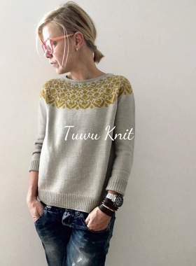 夜幕提花套衫棒针编织中文图解文字说明