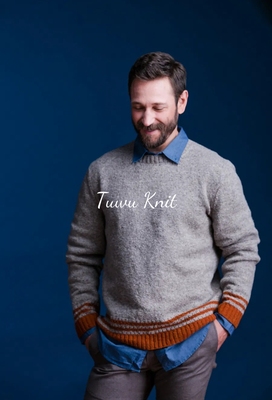 经典男士圆领罗纹套衫棒针编织中文图解文字说明 非视频