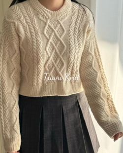 面包套衫麻花毛衣编织中文图解文字说明